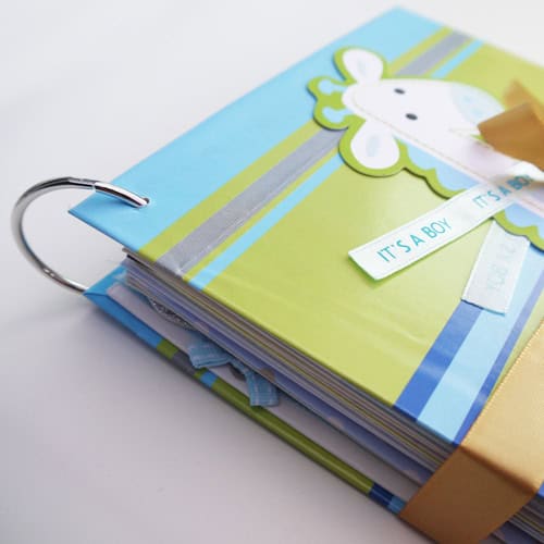 save baby cards - finished ring bound keepsake