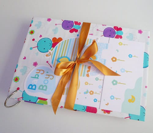 save baby cards - finished ring bound keepsake